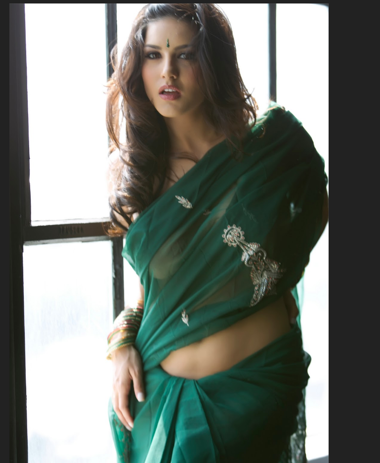 Sunny Leone in Green Saree - More Indian Bollywood Actress and Actors
